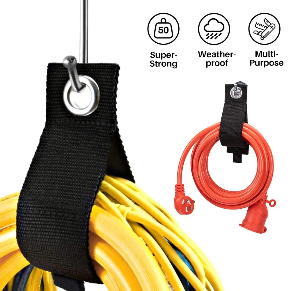 Saker Storage Strap Adjustable Extension Heavy-Duty Hook Loop hold up 50 lbs for House Basement RV Garage Hook Cable Wire Tools