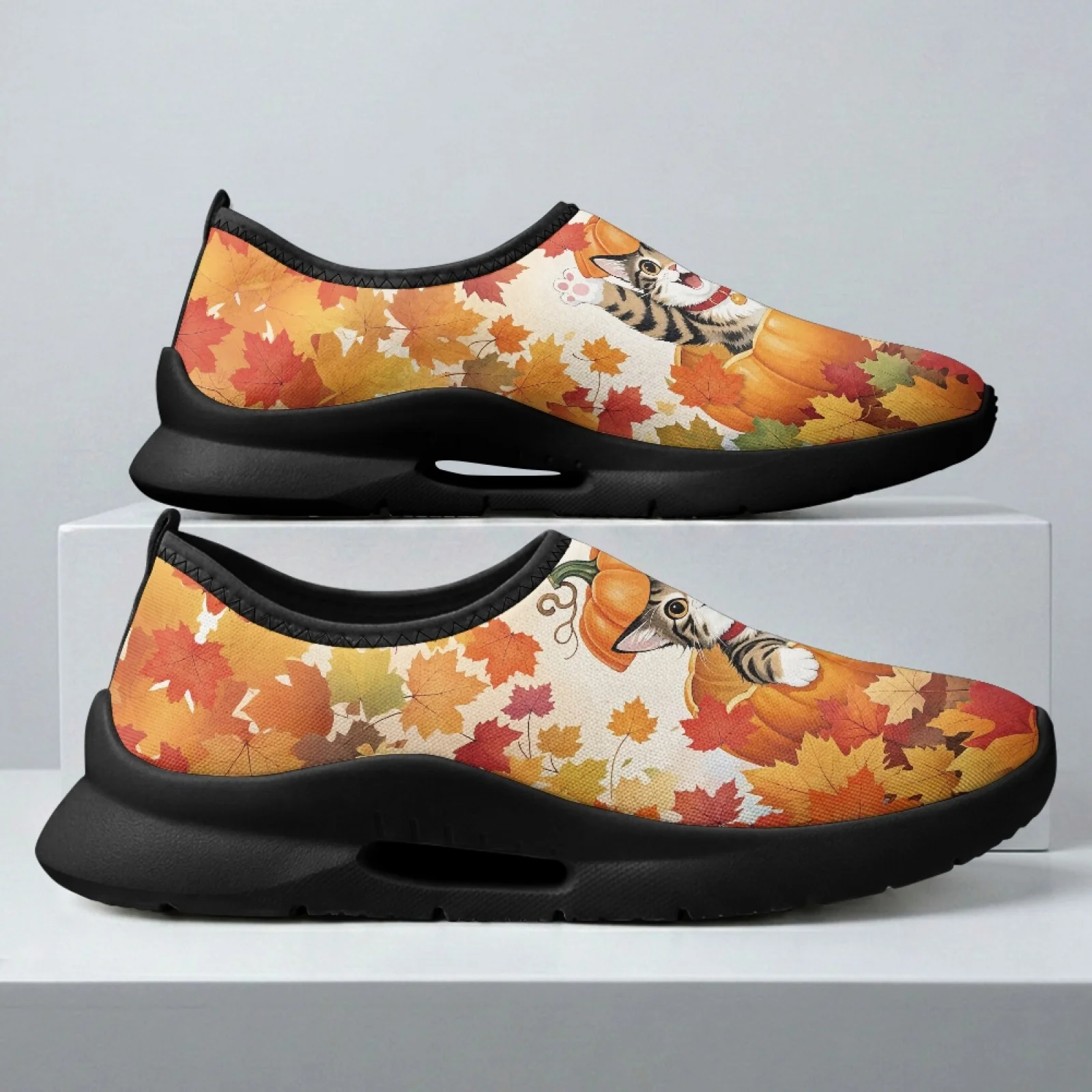 PENSTROLL Maple Leaf Cat Low Top Fashion Sneakers Sports Shoes for Men, Casual Comfortable Walking Shoes