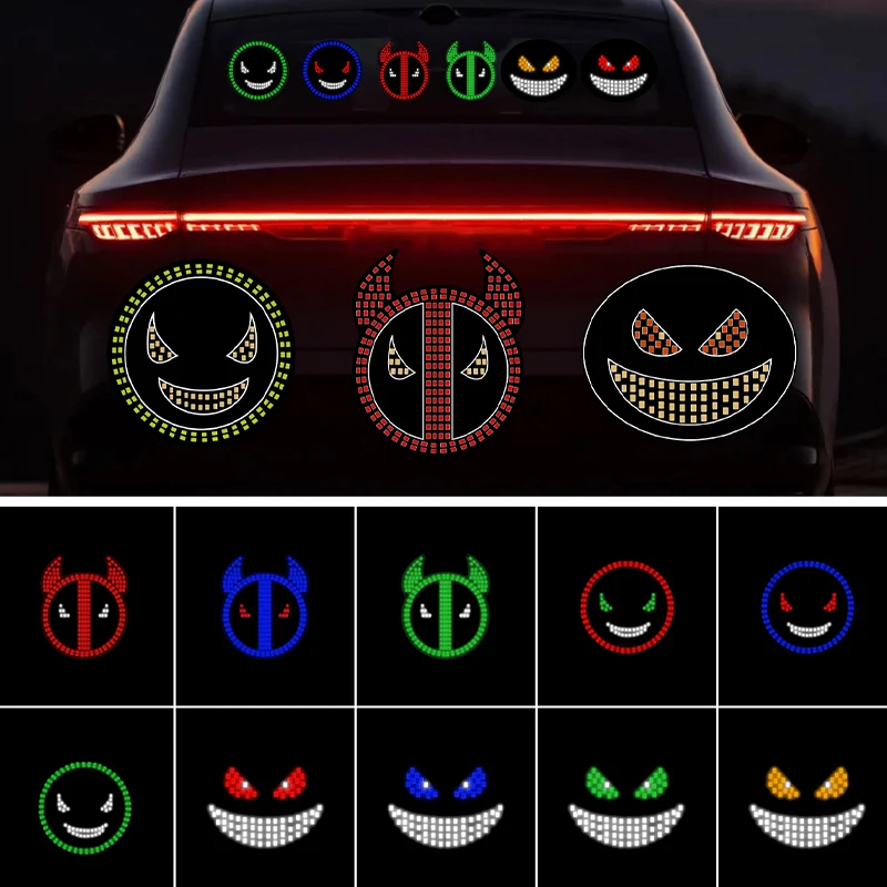 Devil Eye Light Demon Eye LED Expression Light Car Windshield Display Decorative Lamp Warning Lamp for Off Road Truck SUV