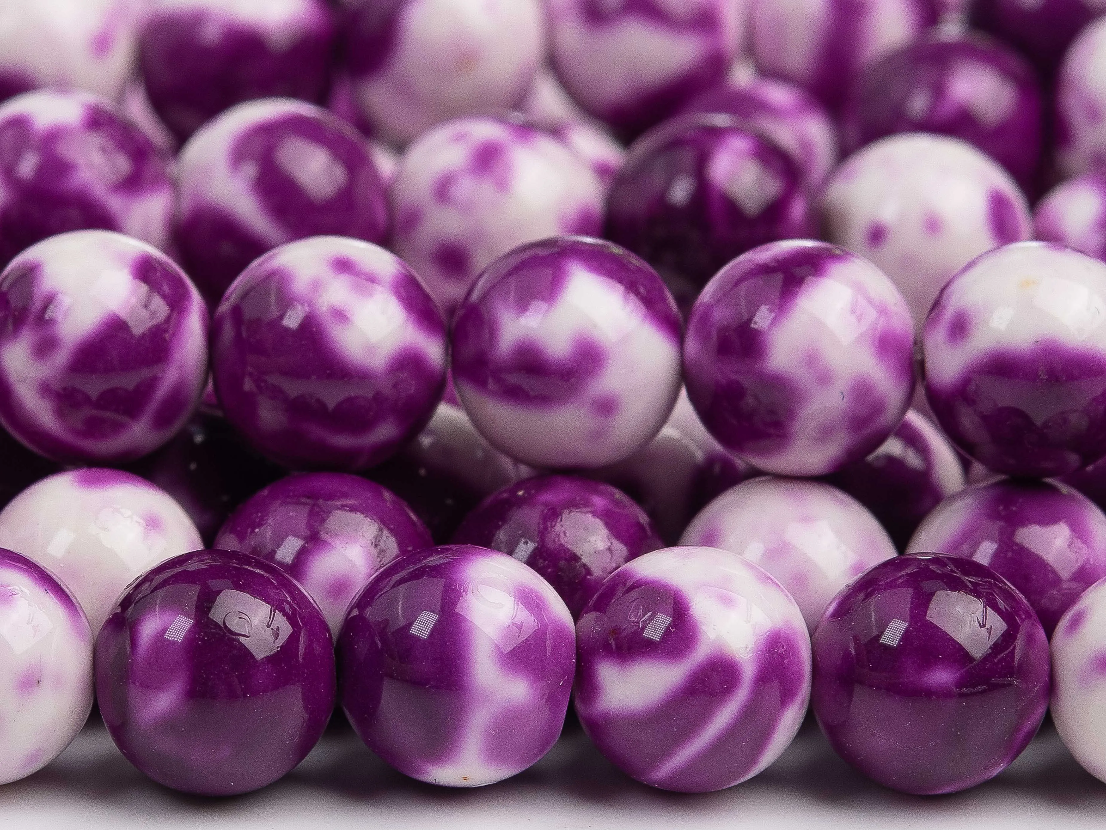 

Violet Rain Flower Jades Loose Beads Round Shape Size Options 4/6/8/10mm for Jewelry Making