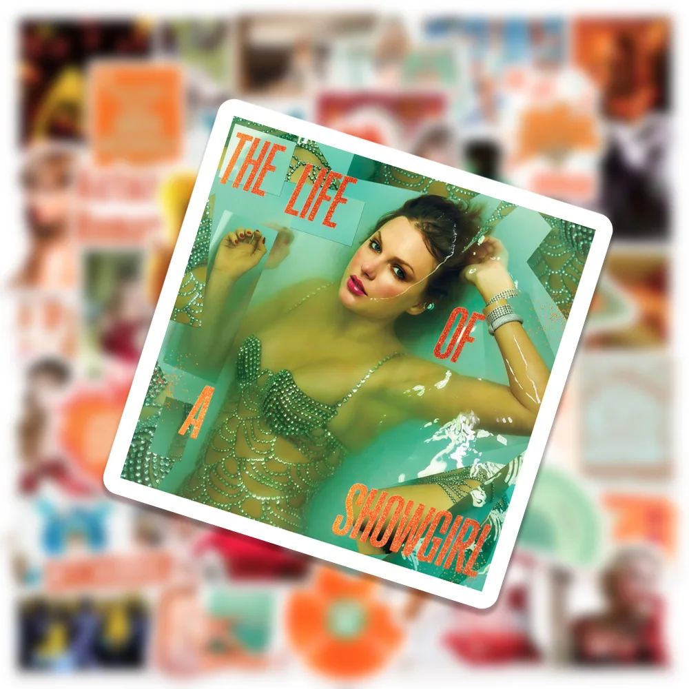50pcs the life of a showgirl Taylor's new album mould taylor European and American singer stickers