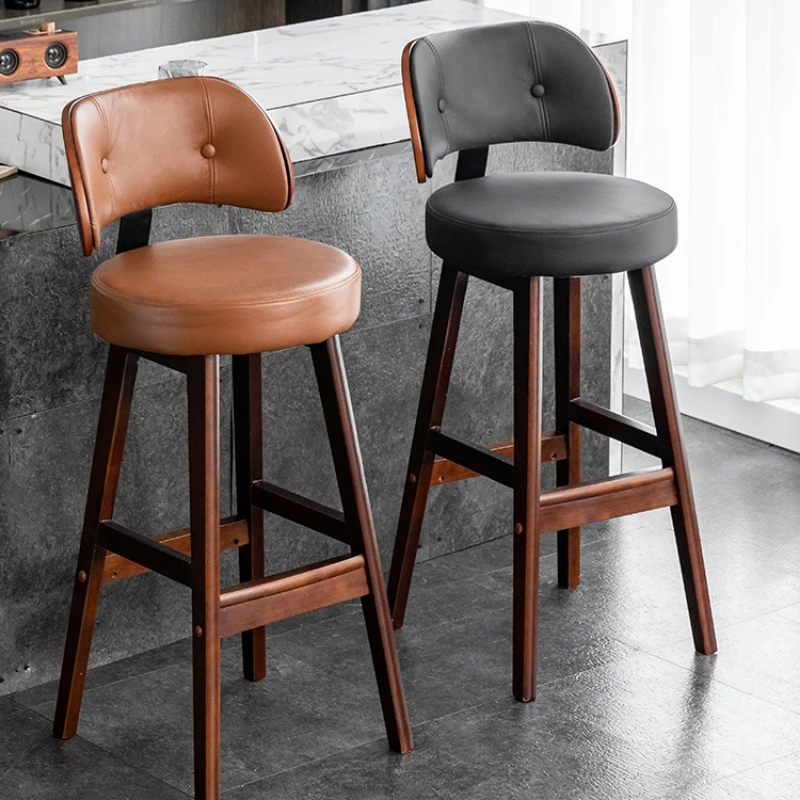 

Counter Reception Bar Chairs Luxury Stool Wooden Kitchen Bar Chairs Restaurant Design Sillas Cadeira Cafe Furniture JY50BY