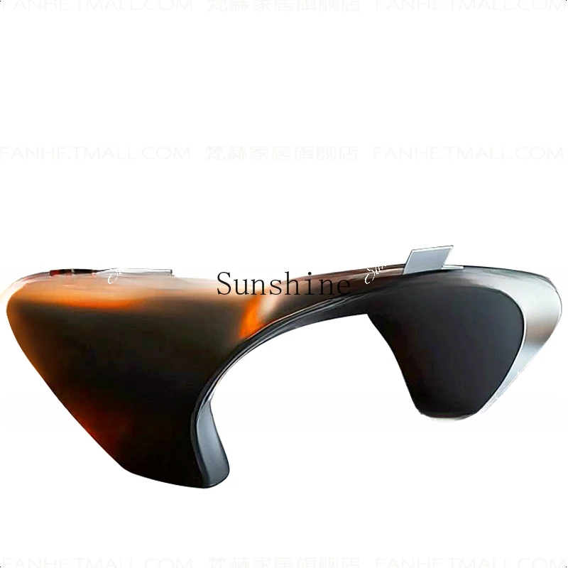 Office home, solid wood, black luxury, high-end design, president table, simple and modern  FT