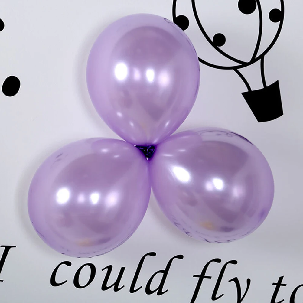 

100 Pcs Wedding Decor Pearl Balloon Featival Decoration Light Purple Decorate Latex