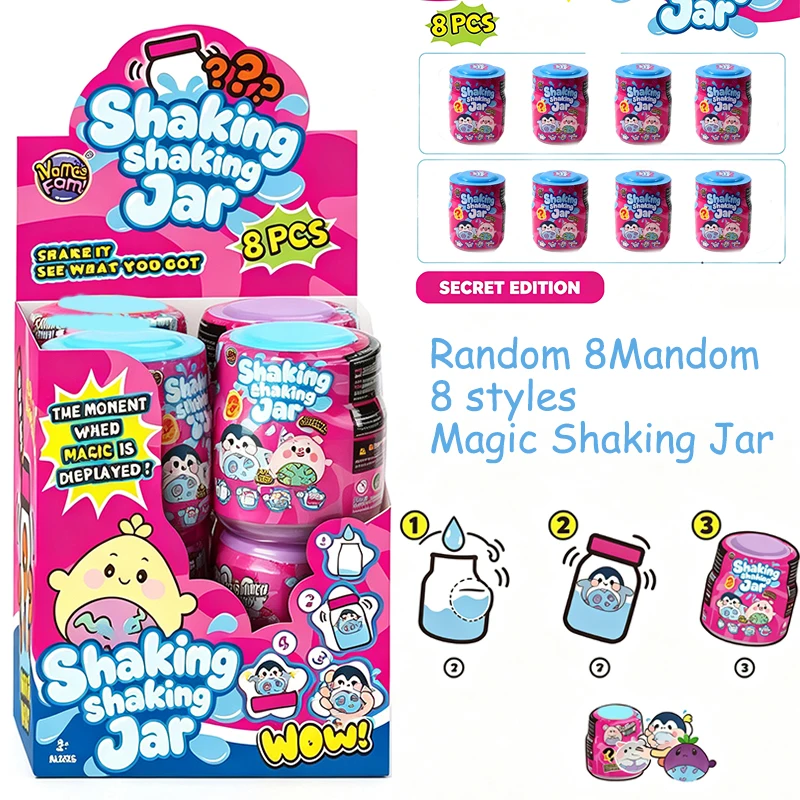 Peluche Magic Jellykins. Gib Wasser in den Behälter, schüttel es und entdecke dein neues Plüschtier, ein Spielzeug zur Stressbewältigung.