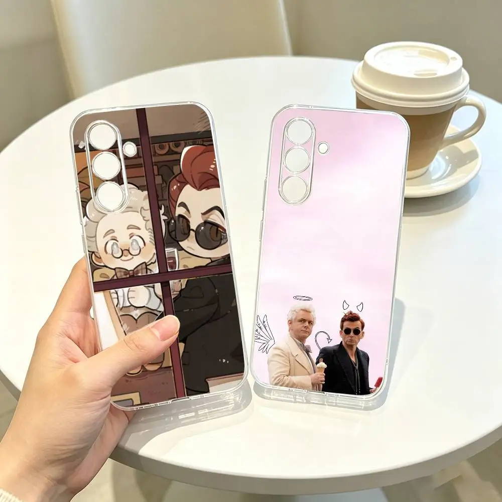 Good Omens Aziraphale Crowley  Phone Case For SamsungA10,12,20,21S,30,31,40,50,51,52,70,71 Transparent Cover