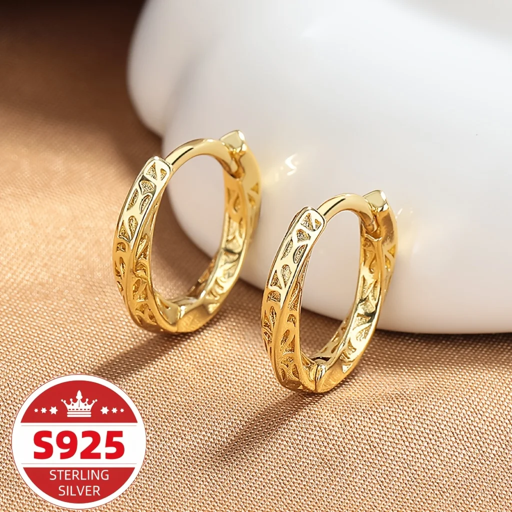 

925 sterling silver high-end earrings, versatile, simple and fashionable personalized ear buckles, a gift for friends