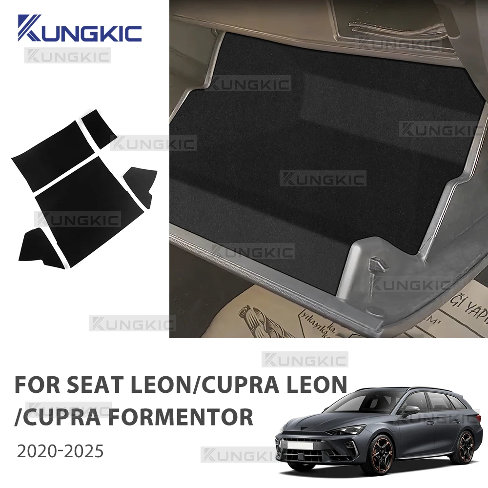 Pegatina de gamuza italiana premium para la caja de herramientas del copiloto de Seat León MK4, Cupra León, Cupra Formentor 2020 2021 2022 2023 2024 2025 2026
