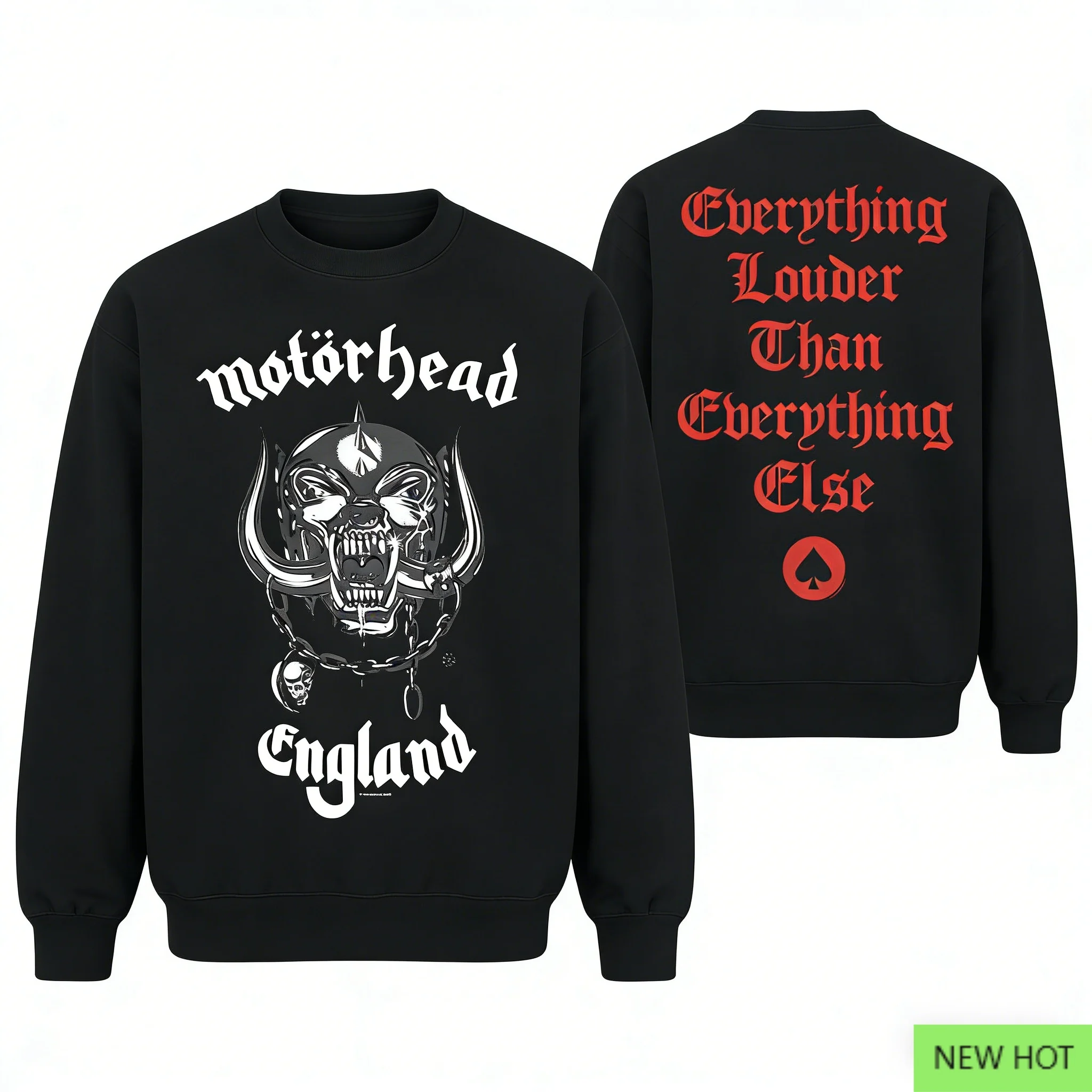 سترة Motörhead England بغطاء للرأس، سويت شيرت معدني ثقيل، مثالية للمعجبين الذين يحبون المعدن الثقيل البريطاني والمتشددين ريترو فيبي