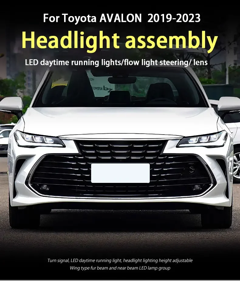 Car Headlights  for Toyota Avalon LED Headlight 2019-2024 Headlights Avalon DRL Turn Signal High Beam Angel Eye Projector Lens