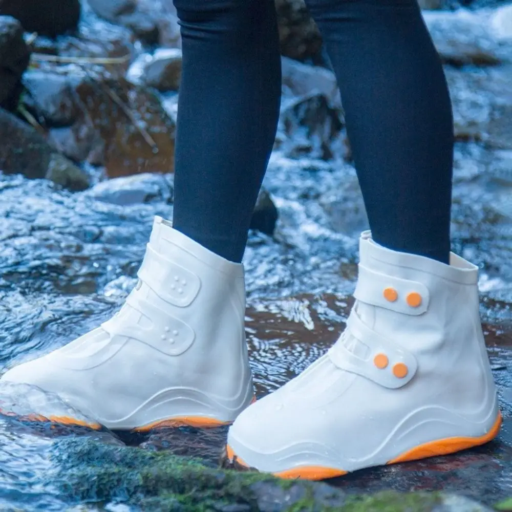 1 par engrossado botas de chuva cobre anti deslizamento resistente ao desgaste capa de sapato de chuva lavável anti-incrustante à prova dwaterproof água capas de sapato crianças