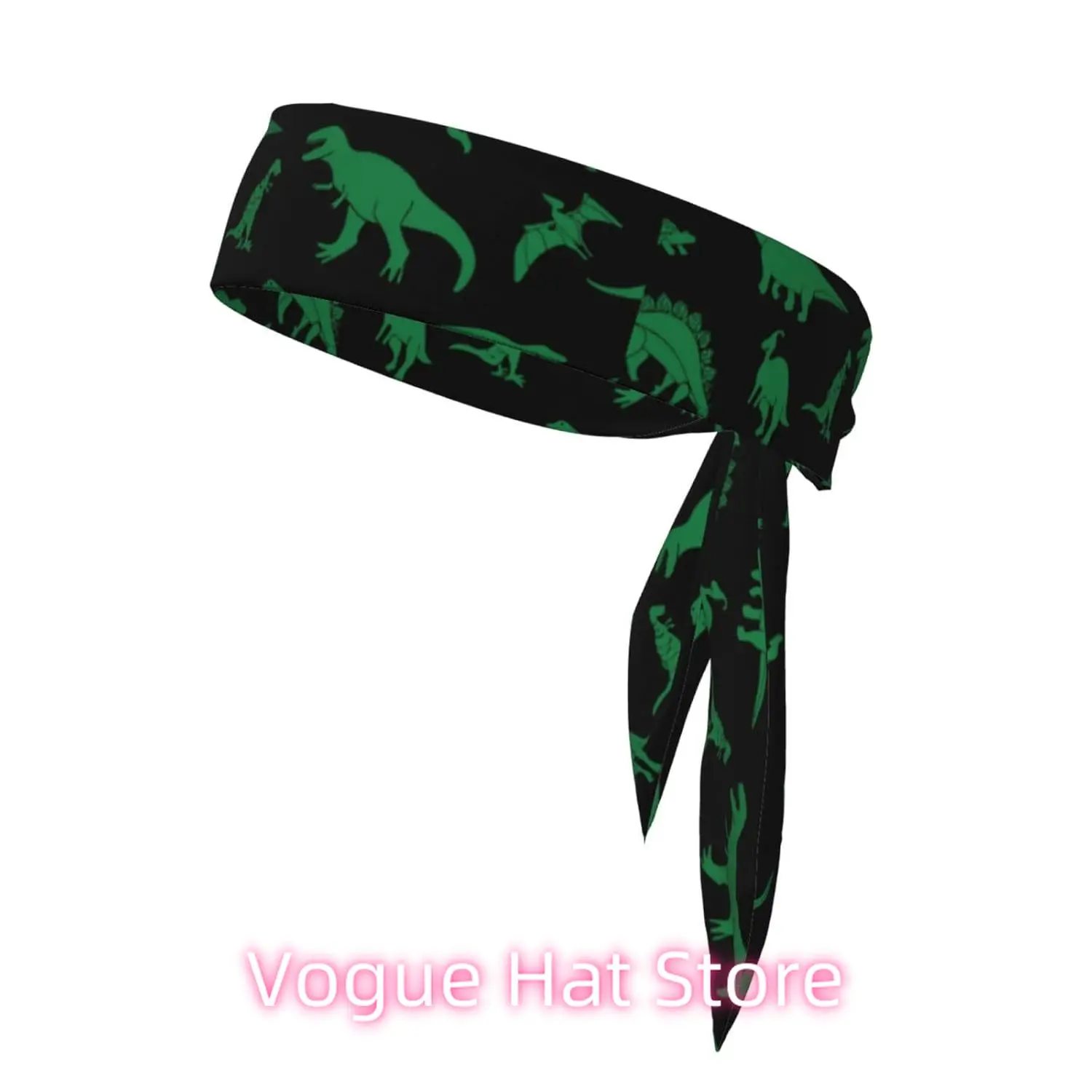 

Head Tie Headbands for Men Women Headbands Adjustable Elastic Bandana green Dinosaur Sweatbands Athletic Hair Wrap Bands