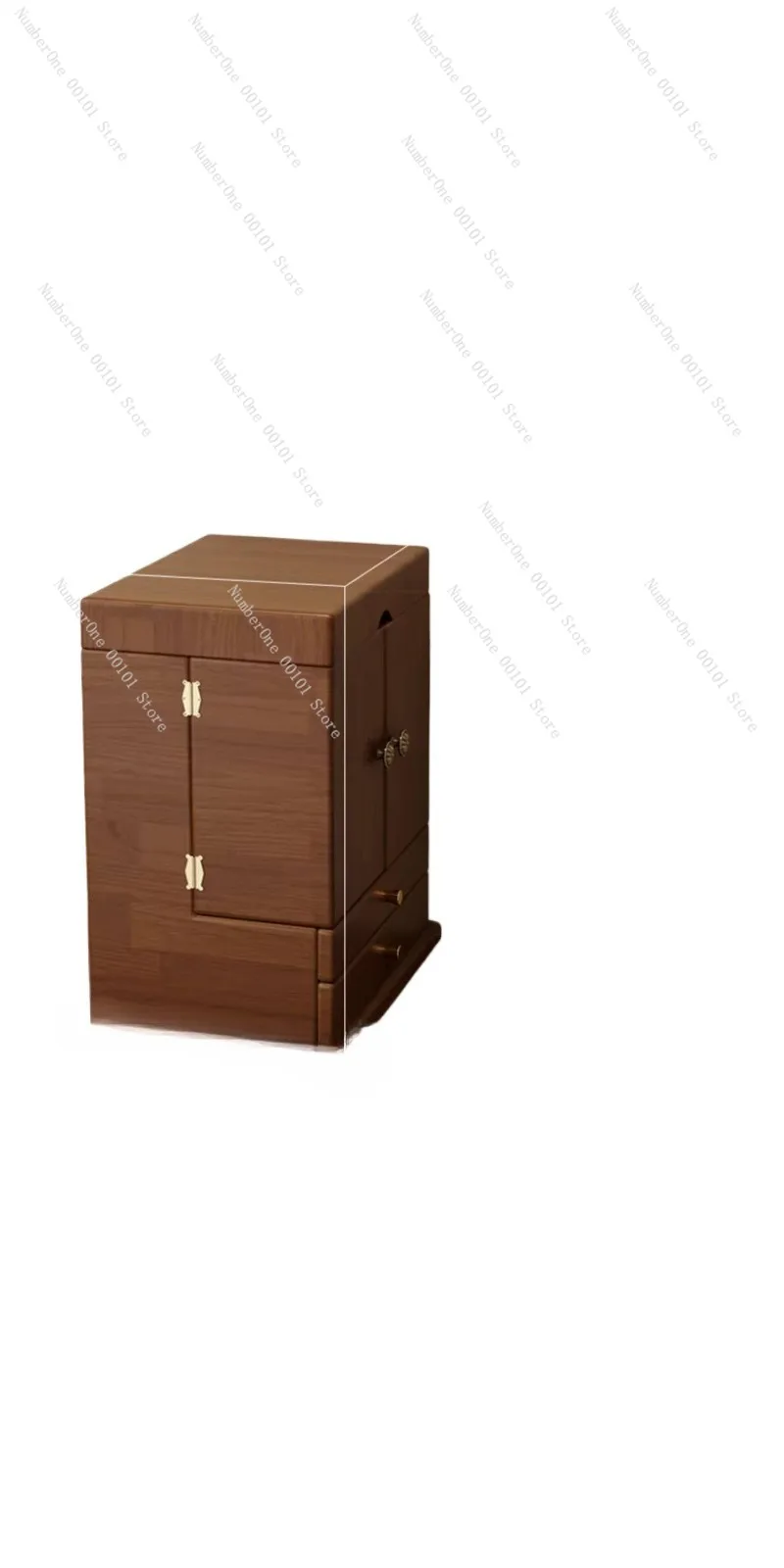 Large Capacity Solid Wood Makeup Organizer Box Desktop Dustproof Skincare Storage Case Jewelry Holder Perfume Display Rack