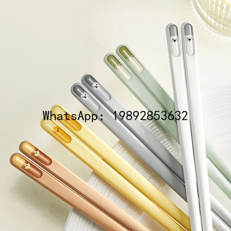 Cartoon household high temperature resistant antibacterial non-slip mildew proof high appearance new high-end alloy chopsticks