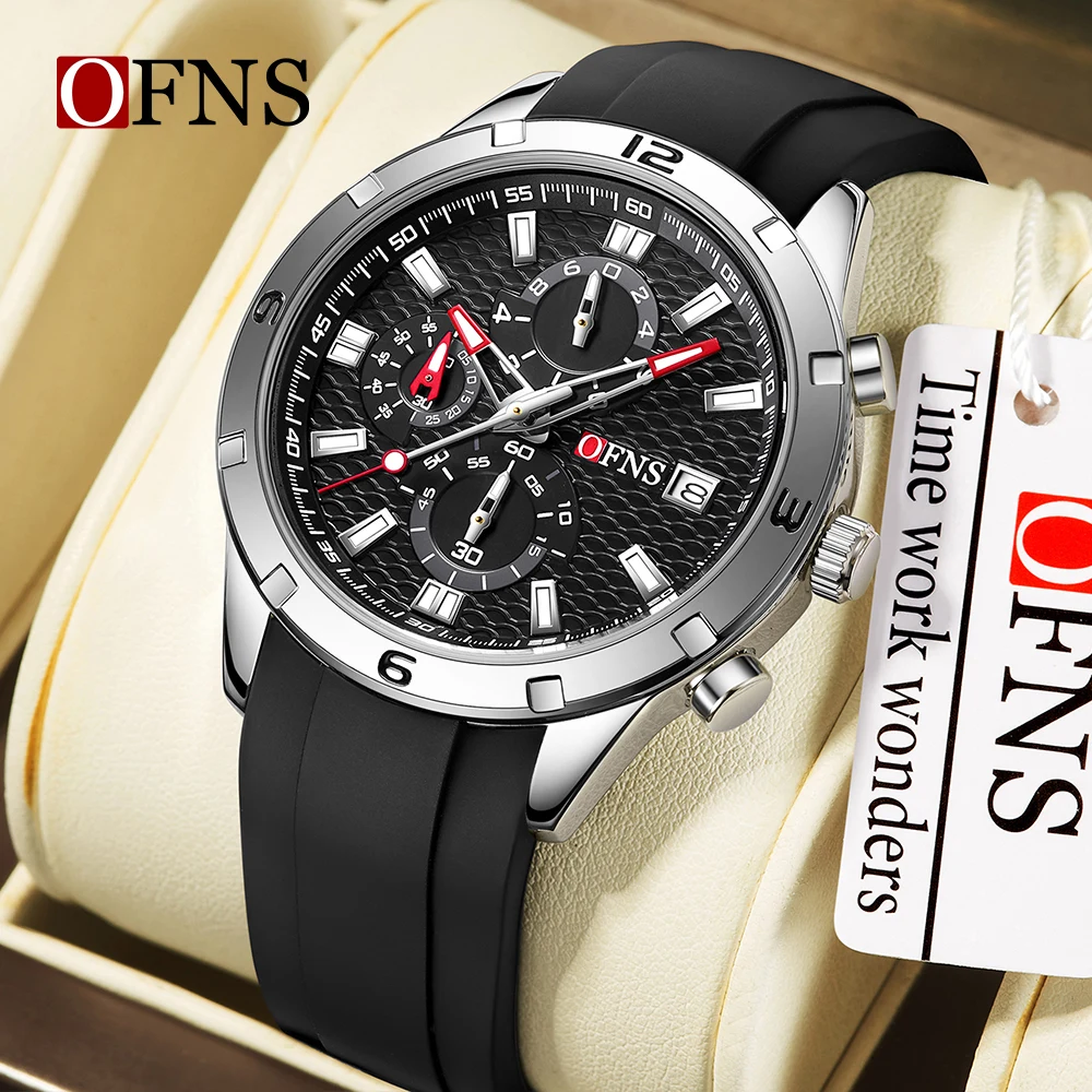 Fashionable OFNS New 8039 Hot Selling Men Single Calendar Watch Sports Waterproof Three Pocket Six Pin Men's Quartz Watch
