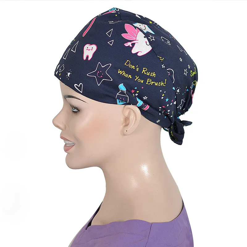 Tooth Dentist Scrub Caps Cotton lab work cap men operating room hat Tooth check Scrubs Hat Health service work Caps nursing cap