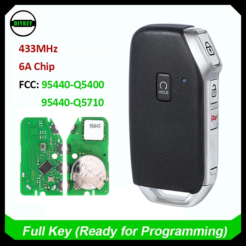 DIYKEY 95440-Q5400 / 95440-Q5710 Keyless Go Smart Remote Key Fob 433MHz 6A Chip for Kia Seltos 2022 2023 2024 NY0SYEC5F0B1907