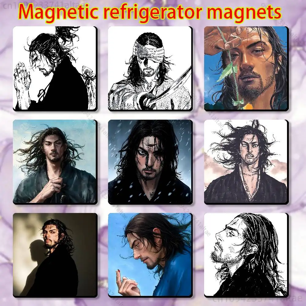 

Vagabond Miyamoto Musashi Magnetic Fridge Magnets - No Falling Off, Fit for Refrigerators, All Metal Surfaces,Home Decor