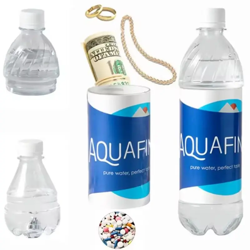 Creative Portable Hidden Fake Mineral Water Bottle Sight Secret Hide Cash Pills Security Container Stash Travel Outdoor Safe Box