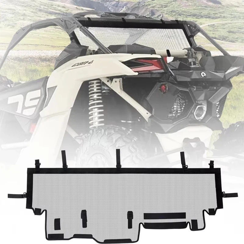 UTV Soft Rear Windshield for Can Am Maverick X3  Max Turbo R RR 4x4  15006387 Clear Rear Windshield Net UTV Window 2017-2024