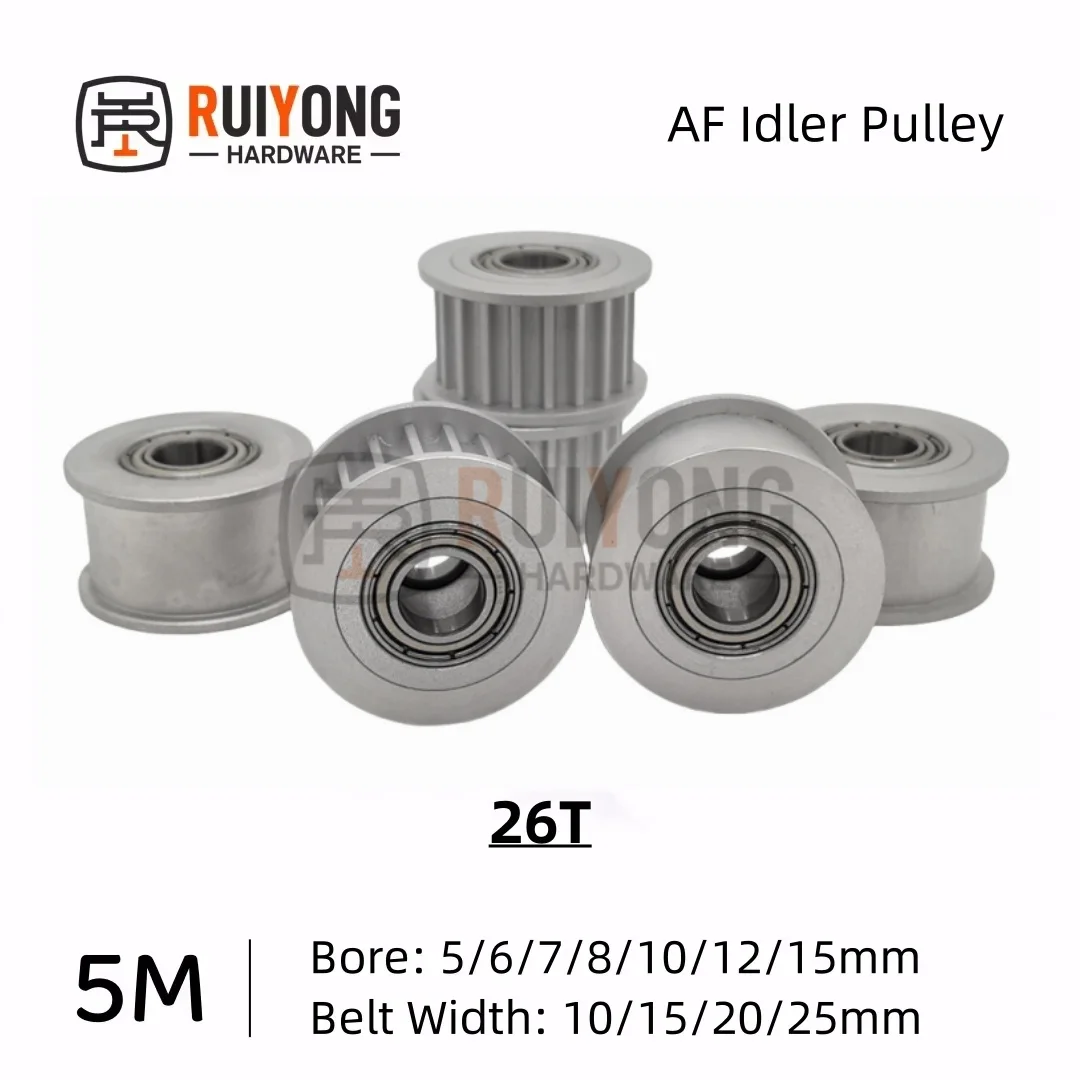 

HTD5M Timing Pulley Idler Pulley 26Teeth AF Type Bore 5/6/7/8/10/12/15mm Belt Width 10/15/20/25mm 3D printed parts 5gt