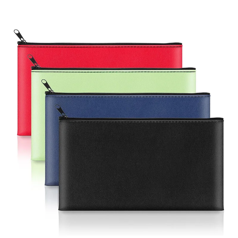 AS95-Zippered Money Pocket 11 X 6.25 Inches, Secure Bank Pocket Forcoins, Bills, Checks, Invoices, Cosmetics