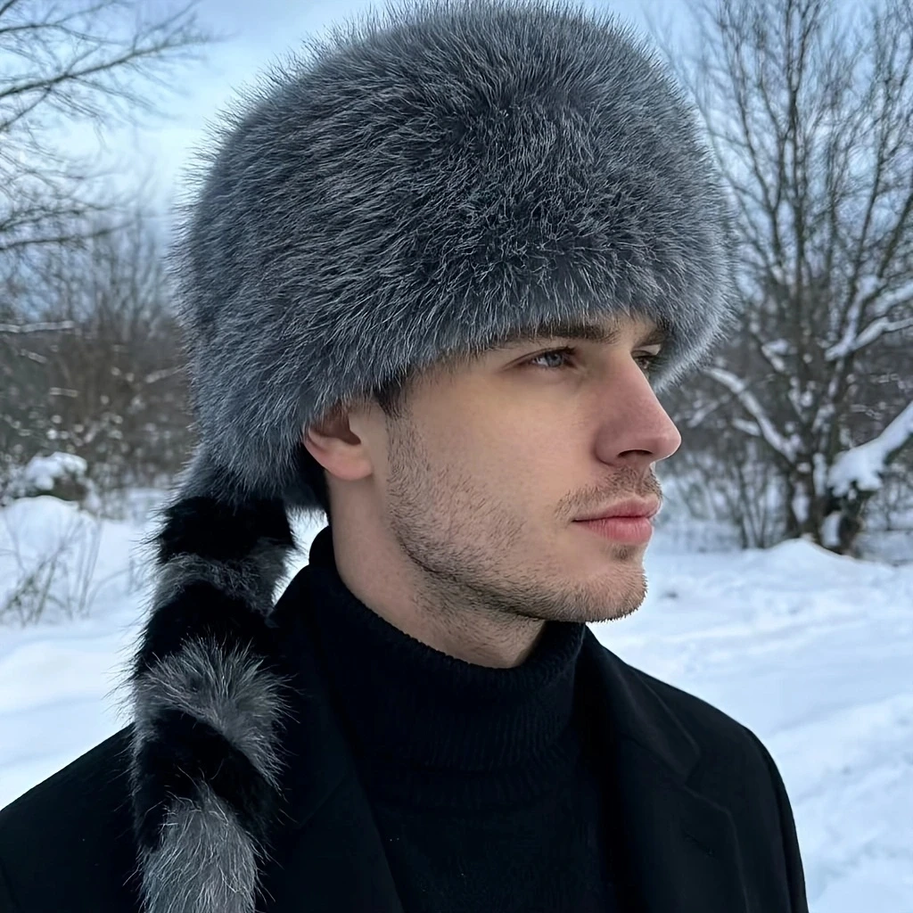 Men's Winter Hat, Windproof and Warm Ski Ear Protection Hat, Lightweight and Warm with Fleece Lining, Suitable for Skiing, Hiking, and Everyday Cold Weather - Winter Accessory, a Must-Have for Skiing