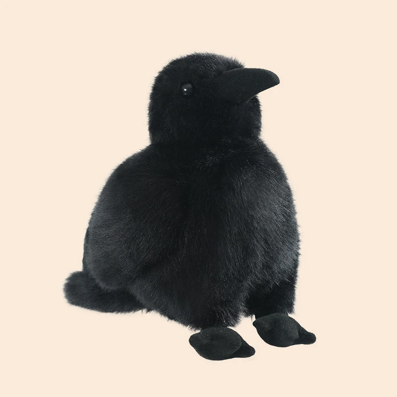 30cm リアルなカラスのぬいぐるみ - 本物そっくりのぬいぐるみカラス