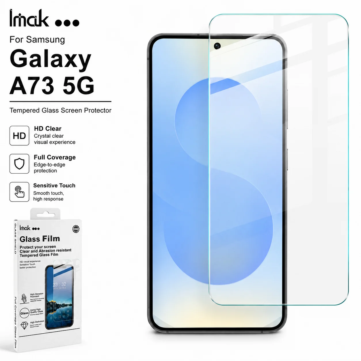 Tempered Glass For Samsung Galaxy A57 A73 A56 A55 A54 A53 A52s A37 A36 A35 A33 5G Protector Film Oleophobic Coating FM0001