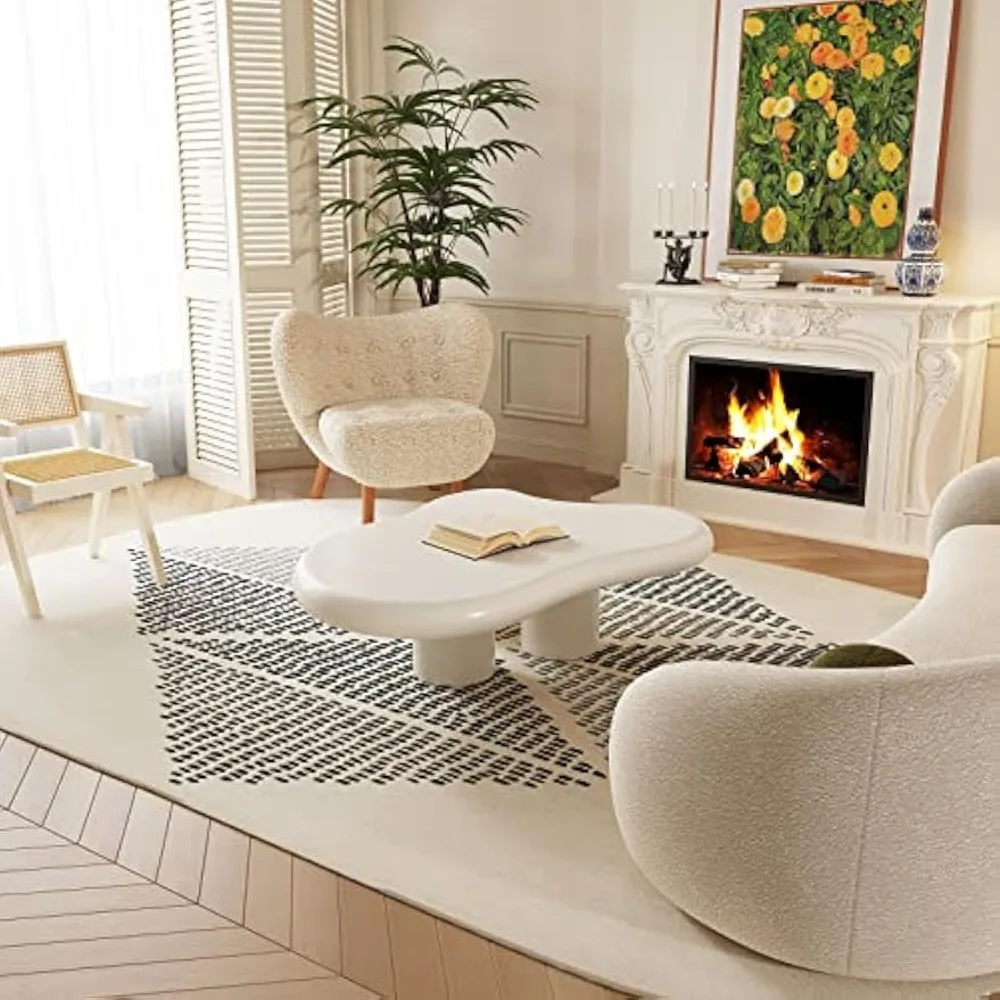

Charming cream cloud coffee table, round edge design, high-quality materials, easy to clean surface, compact size coffee table