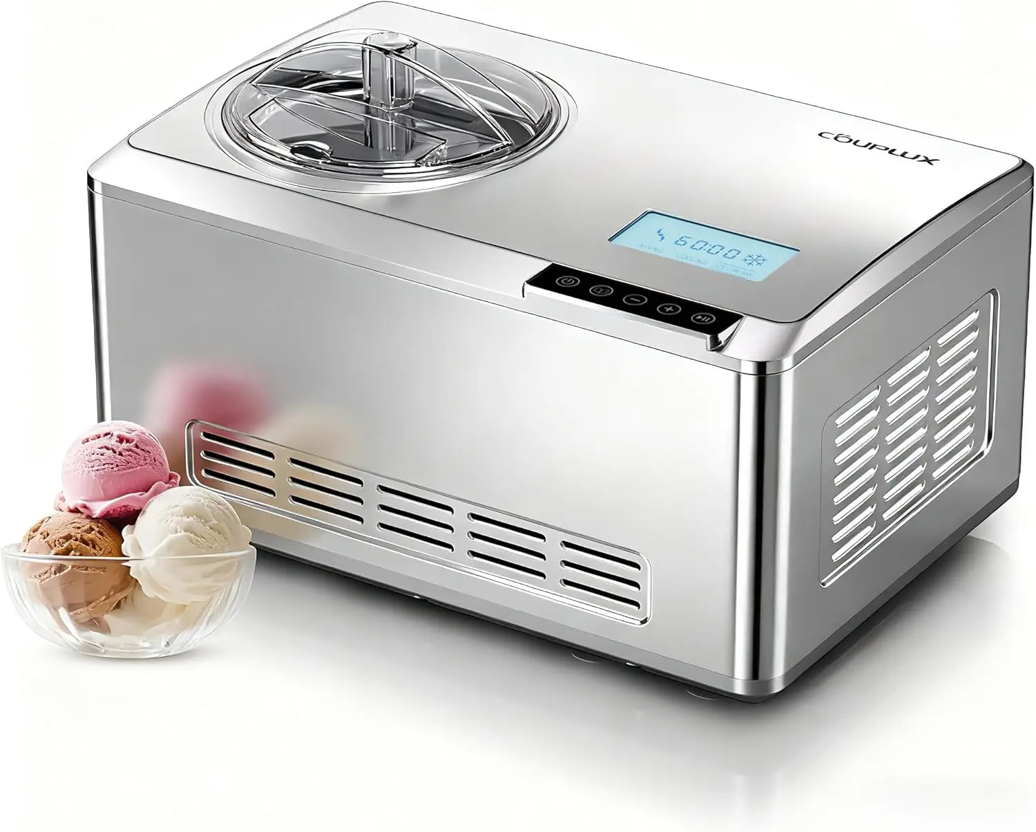 

Мороженица с компрессором для быстрого замораживания, 2,1 л, с ЖК-дисплеем, проста в использовании и чистке