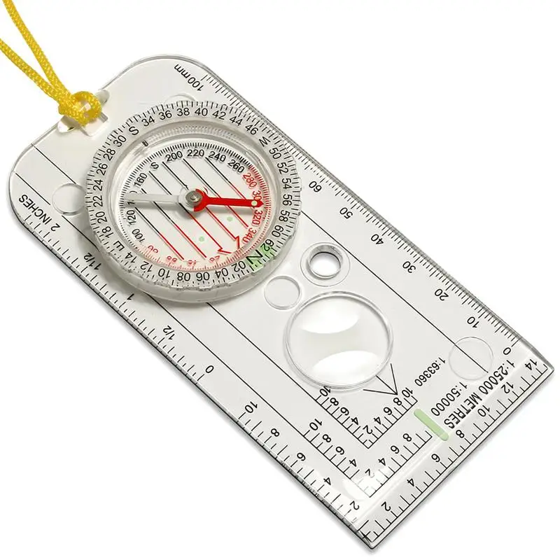 

Compass Navigation Map Reading Scouts Camping Hiking Scale Ruler Outdoor Orienteering Tools