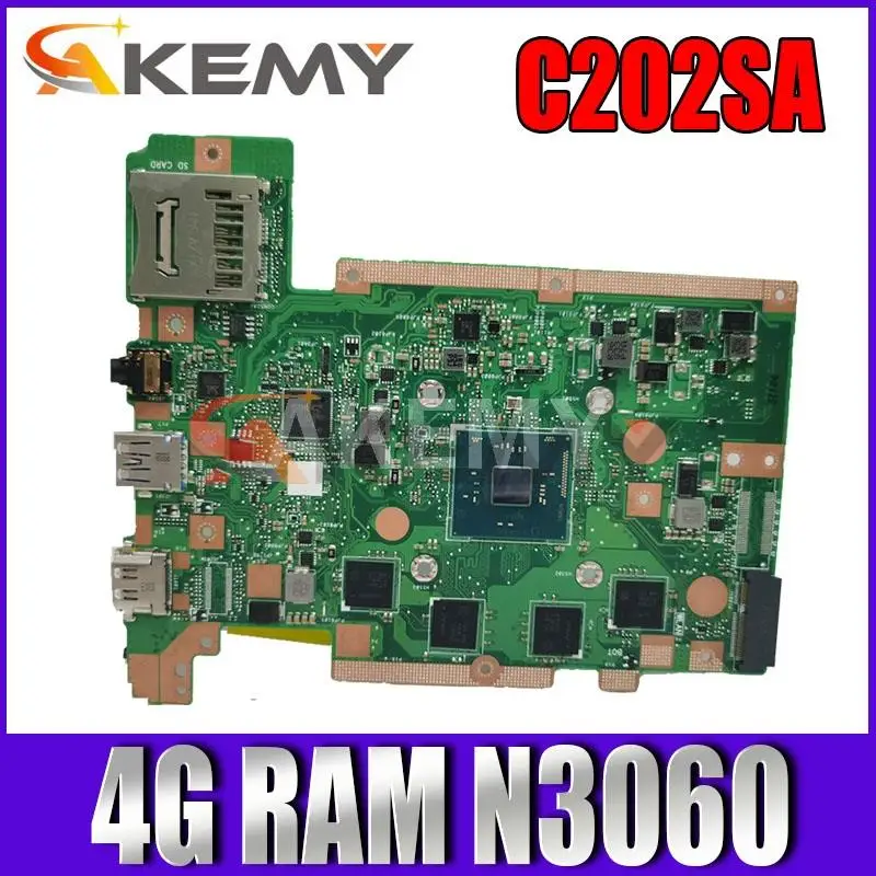 

90NX00Y0-R00031 C202SA 4G/N3060 32G-SSD Laptop motherboard For ASUS C202SA C202S C202 Mainboard REV2.0 motherboard