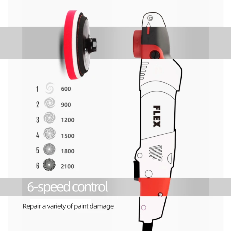 220V 1400W 6 Inch 150mm German Original Imported FLEX Car Polishing Machine Waxing Machine PE14-2-150 Deep Scratch Beauty