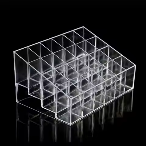 Clear Makeup Organizer Storage Box Durable 24 Grid Multi-purpose Jewelry Organizer Box Lipstick Display Stand Holder