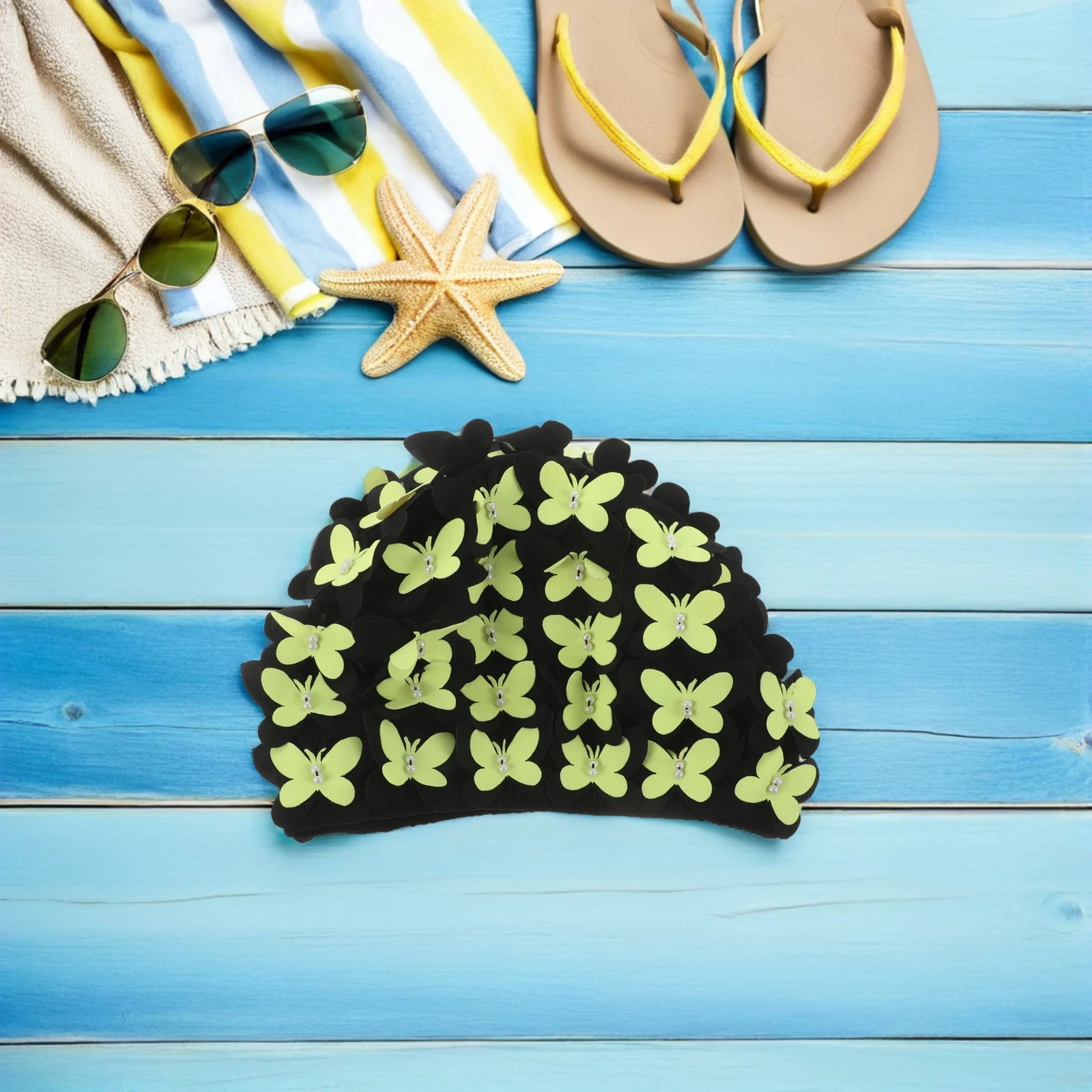 

Stylish Floral Swimming Cap for Women Waterproof and High Elastic Fabric Perfect for Pool Parties Beach Vacations Retro Bathing