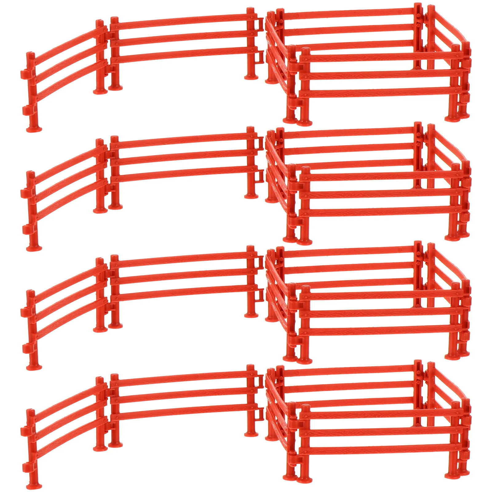 50Pcs Animal Zoo Fence Accessories Plastic Miniature Fence Adornment for Simulation Farm Sand Table Micro Landscape Props
