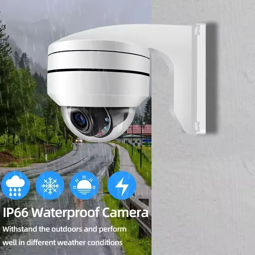 4K 8MP Optical POE PTZ Camera Outdoor 12X Zoom IP Surveillance Camera 100m IR Night Vision AI Street Security CCTV RTSP AC18 Pro