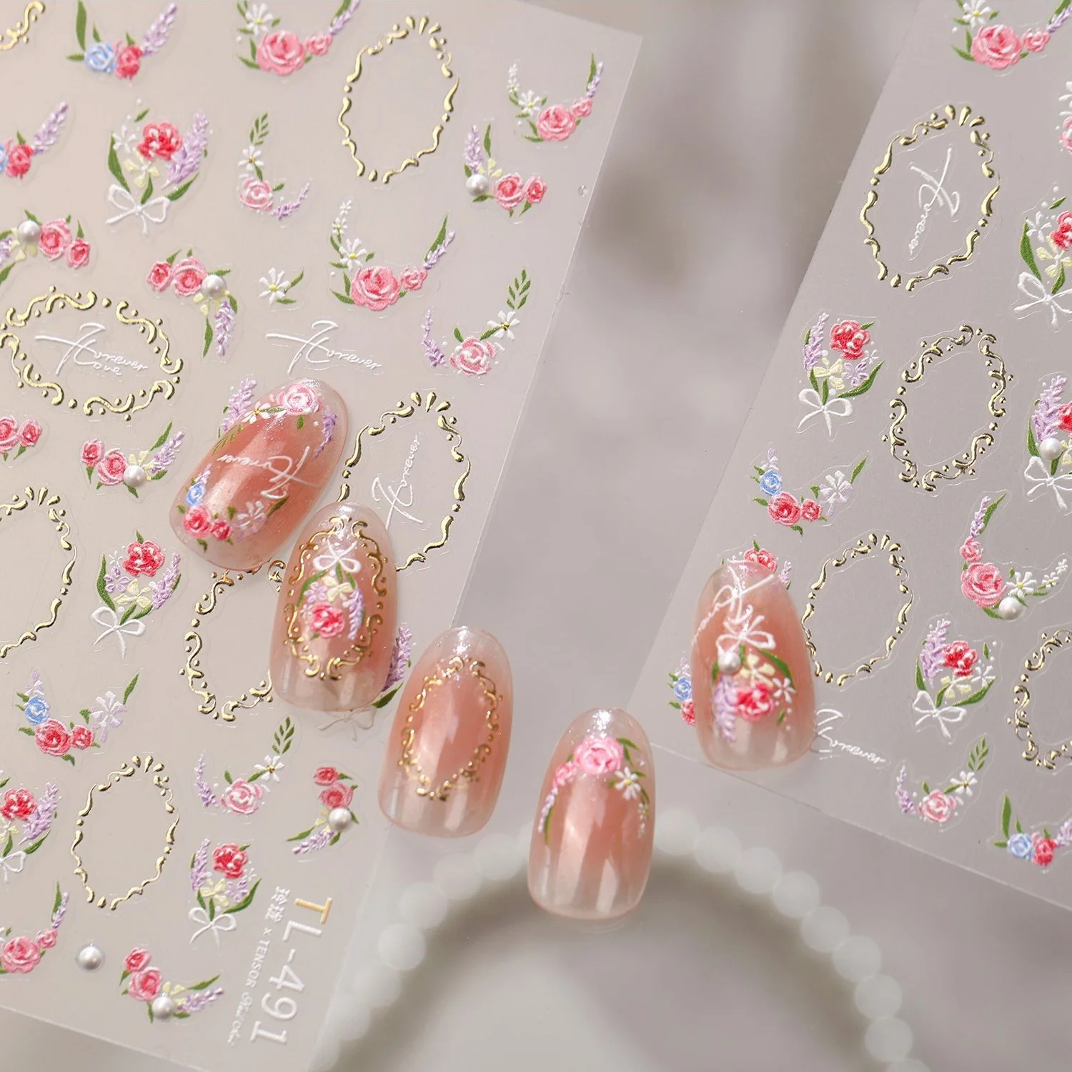 Stiker Kuku 5D Bunga Mawar Ele - Nail Art Oval ulasan dan harga