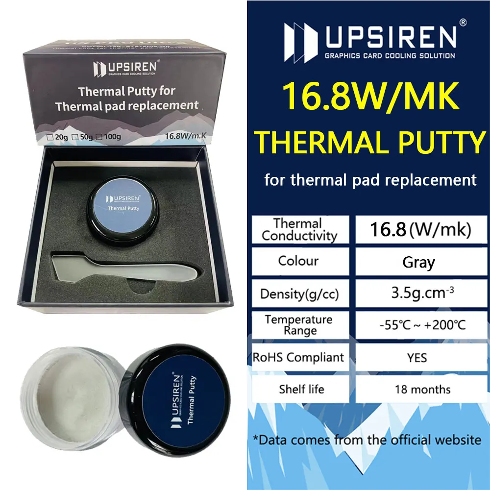 

UPSIREN Thermal Putty UX Ultra PRO For VGA GPU IC Processor Cooling Thermal Pad Replacement Heat Blocking Putty High Performance