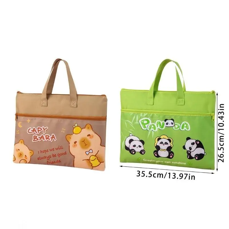 D08B Handheld Bestandsmap Boekentas 2 Compartimenten Bestand Pocjes Bestandsmap met Ritssluiting Document Tas voor School Reizen