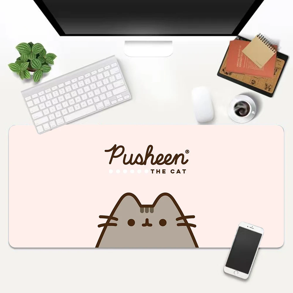 Lovly Pusheens Cat Large Mouse Pad  PC Computer Game MousePads Desk Keyboard Mats Rubber Anti-slip Mouse Mat Mice 40x90 30x80