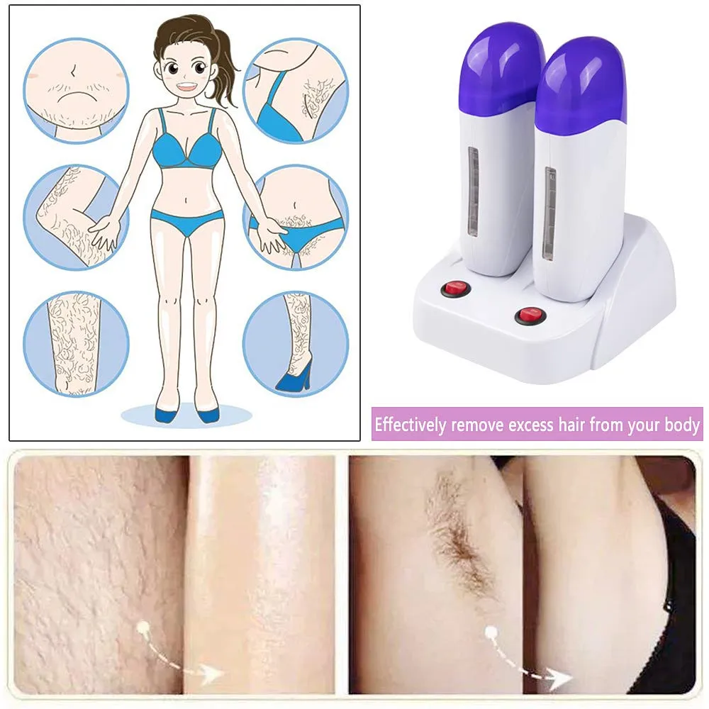 2024 New Double Seat Hair Removal Wax Therapy Machine 40w Power Fast Melting Heating Wax Therapy Instrument Hair Removal Device