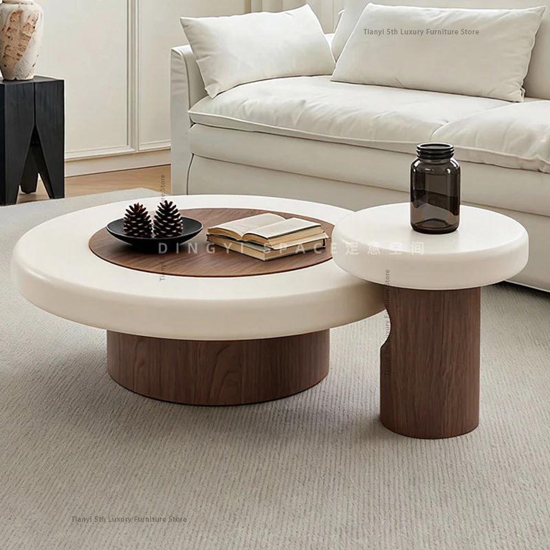 

Vintage Style Solid Wood Coffee Table Nordic Creative Living Room High-end Imitation Cave Stone Coffee Table Home Furniture FYCT