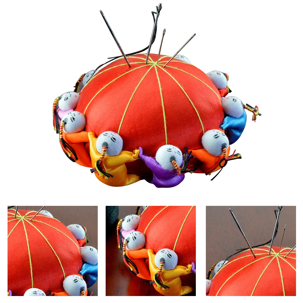 10cm Round Base Living Room Home Decorate DIY Handcraft Tool With 10 Dolls Needle Pin Cushion Round Base Family Gift Cute