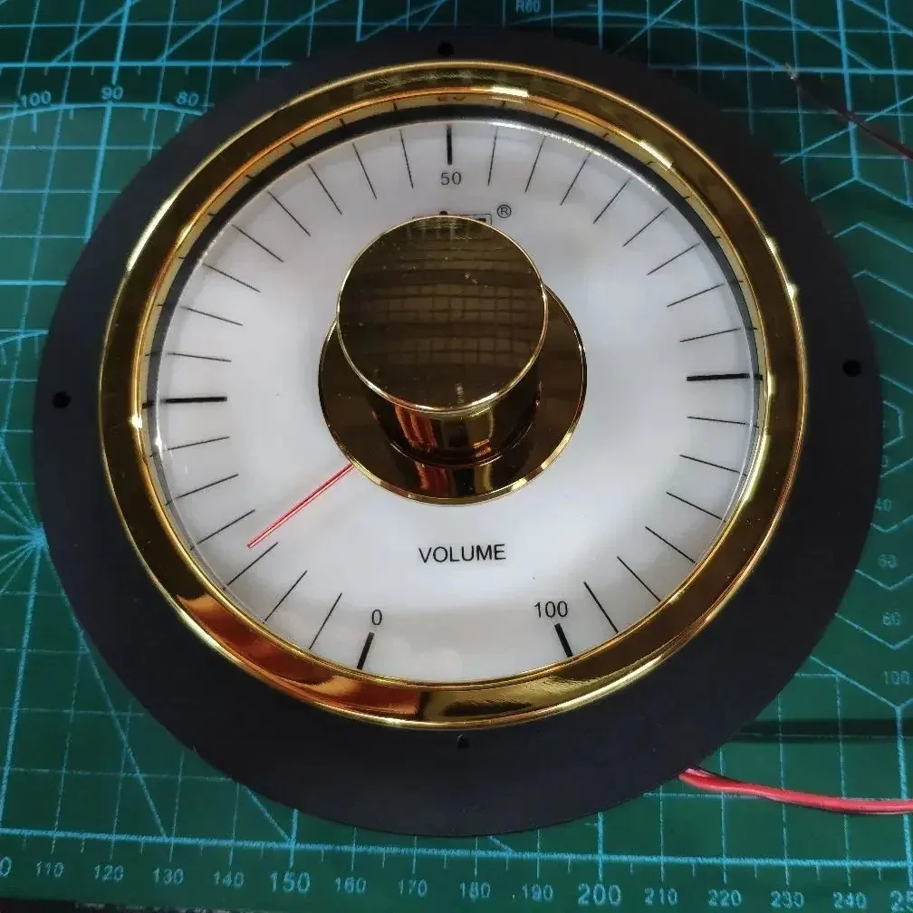 EIZZ Aluminum Alloy  Meter Volume Potentiometer Attenuator High Gloss Gold Plated Warm Back Light For Audio Amplifier