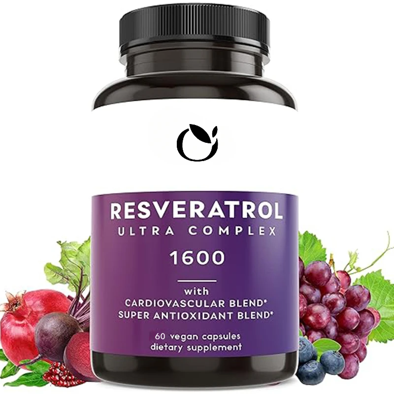 Resveratrol Organic Trans Resveratrol Antioxidant Supplement, Containing Organic Grape Seed Extract and Quercetin -60 Capsules