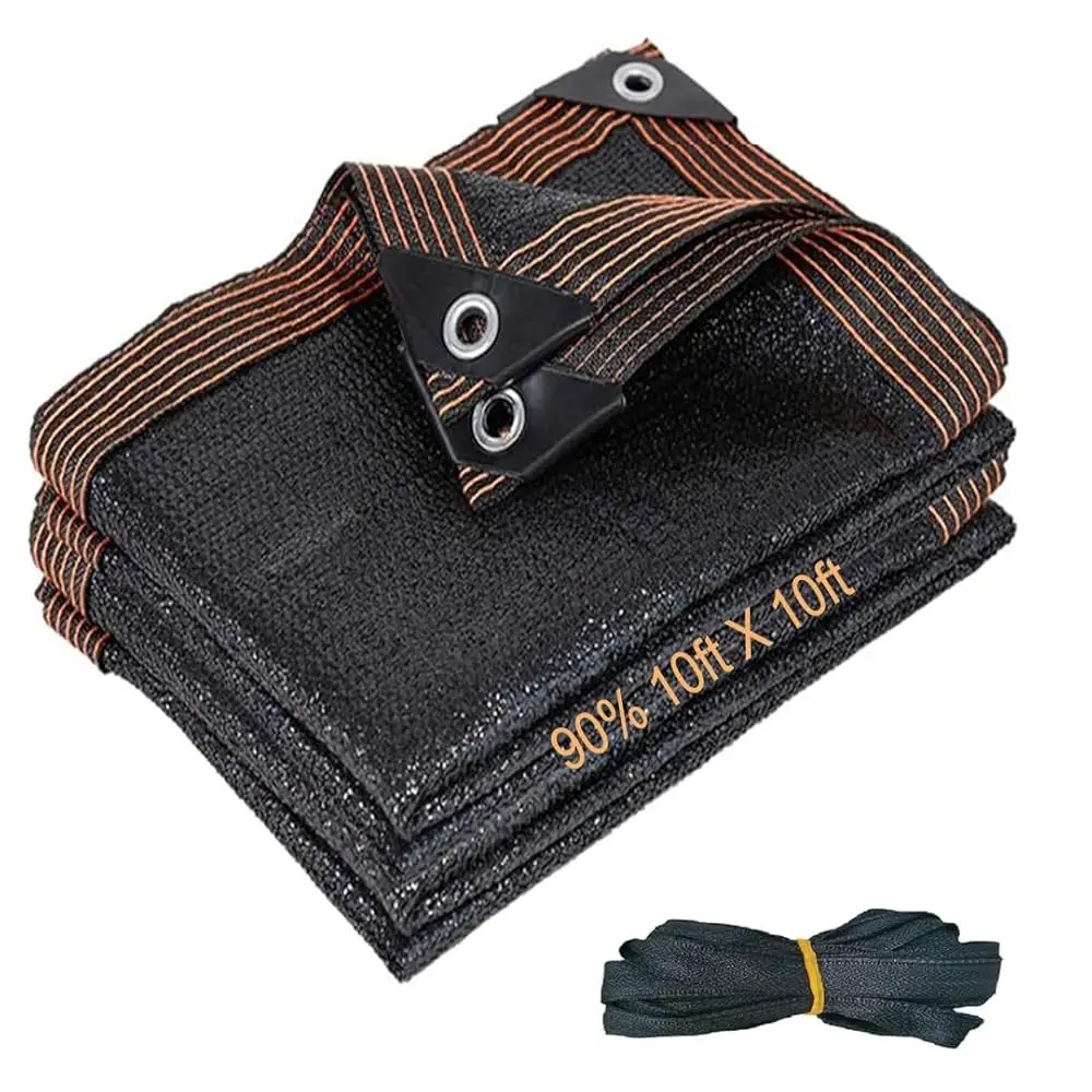 Malla de sombreo para jardín al 90%, lona de malla de 3 m x 3 m para exteriores con ojales, red de sombreo resistente a los rayos UV para plantas