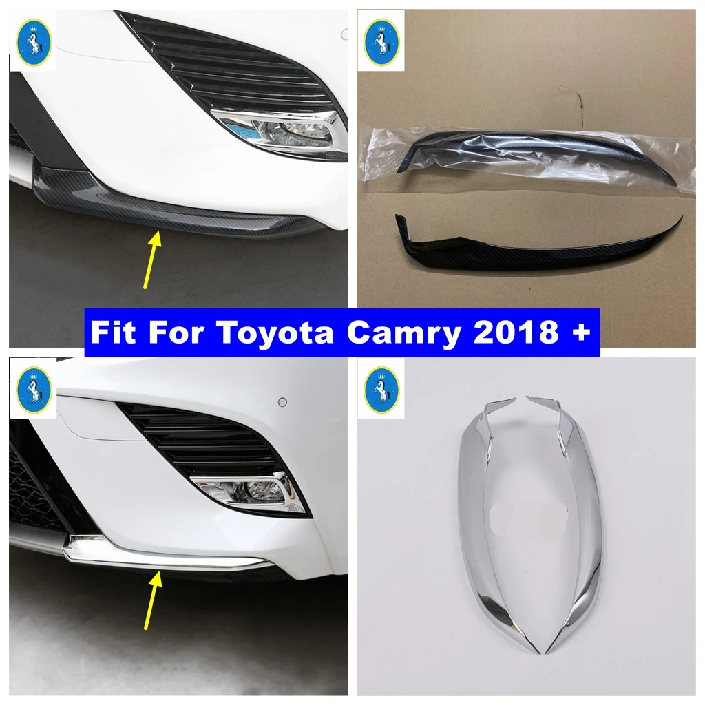 

Front Below Bumper Protector Corner Panel Cover Trim Fit For Toyota Camry 2018 - 2021 Chrome / Carbon Fiber Exterior Accessories