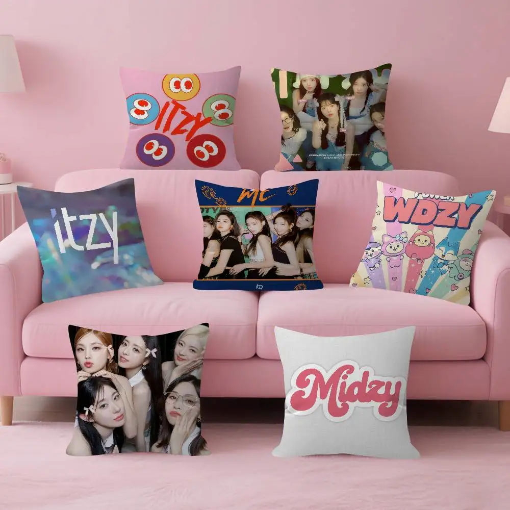 Funda de cojín para sofá de sala de estar, decoración del hogar, álbum personalizado del grupo de chicas de Anime i-i-Itzy